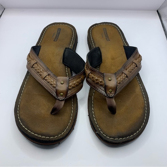 Clarks Womens Size 9M US 40 EU Fenner Nerice Braided Flip Flop Sandals In Brown - Picture 4 of 6